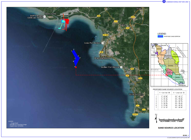Proposed Sand Source Concession Off Coast of Port Dickson for Jimah East Power